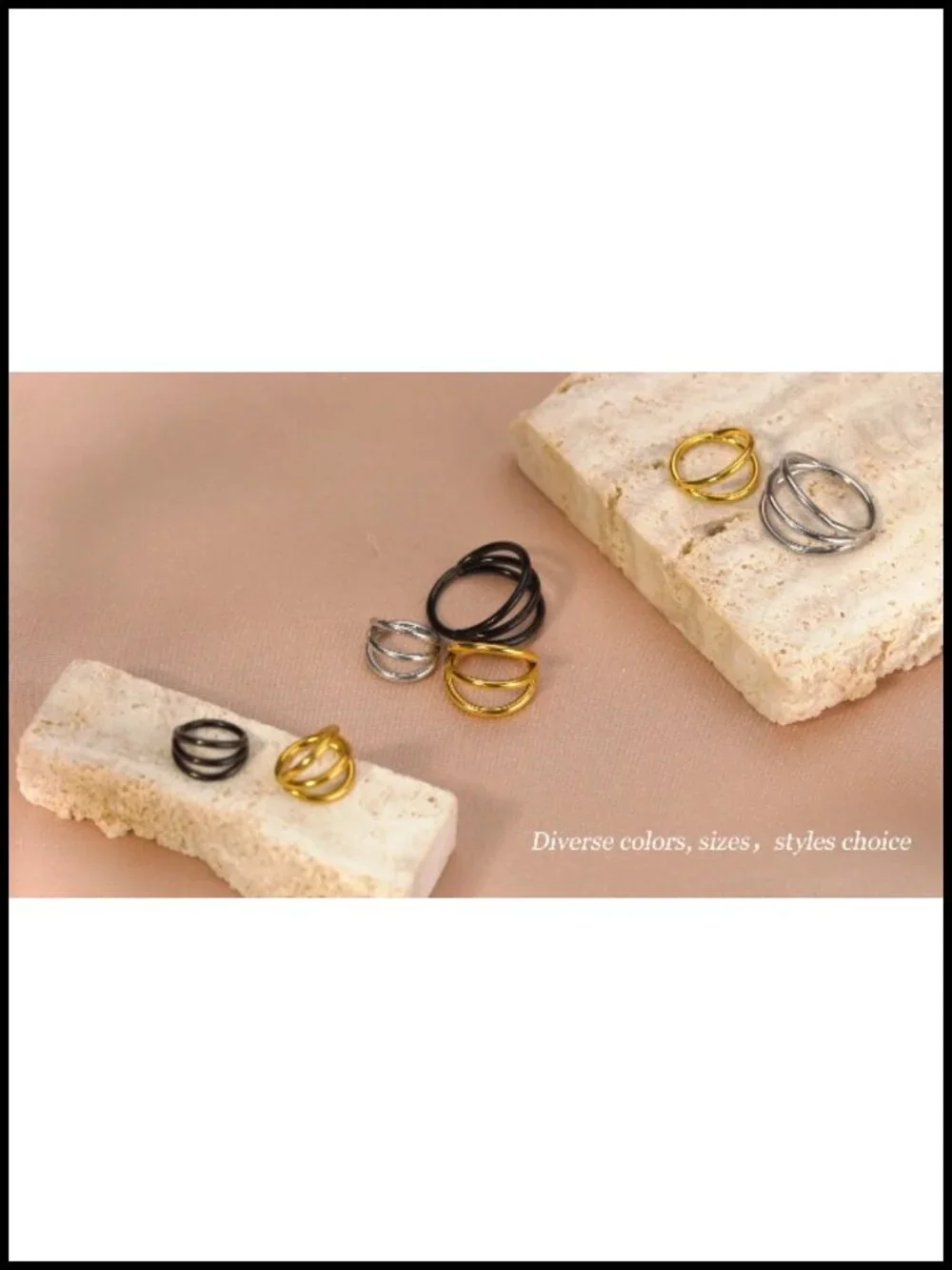 G23 Titanium Double Hoop Nose Ring 14k Gold Plated Seamless Piercing